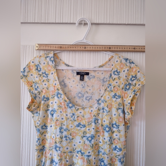 Chaps Petite - Fit-&-Flare Floral Midi Dress - 100% Cotton - Size M - Picture 2 of 10